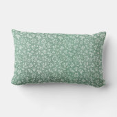 エレガントヴィンテージフランスのセージ緑フローラ ランバークッション (裏面)