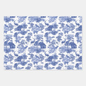 エレガントヴィンテージフランスのトイルシカキツネインウッズラ ラッピングペーパーシート (正面3)