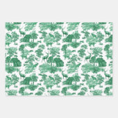 エレガントヴィンテージフランスのトイルシカキツネインウッズラ ラッピングペーパーシート (正面)