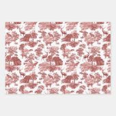 エレガントヴィンテージフランスのトイルシカキツネイン・ウッズ ラッピングペーパーシート (正面2)