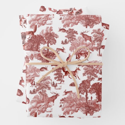 エレガントヴィンテージフランスのトワールキツネハレカントリーサイド ラッピングペーパーシート (インサイチュ)