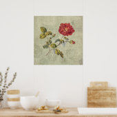 エレガントヴィンテージフランスのバラ ポスター (キッチン)