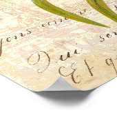 エレガントヴィンテージフランスのピンクと紫の虹彩 ポスター (角)