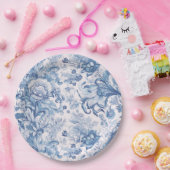 エレガントヴィンテージフランスのブルートイルパターン ペーパープレート (パーティー)