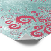 エレガントヴィンテージフランスのプードルガールシルエット ポスター (角)