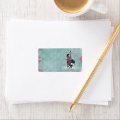 エレガントヴィンテージフランスのプードルガールシルエット ラベル (インサイチュ)