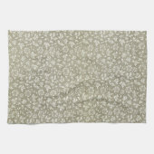 エレガントヴィンテージフランスのベージュ花柄 キッチンタオル (横)