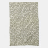 エレガントヴィンテージフランスのベージュ花柄 キッチンタオル (縦)