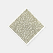 エレガントヴィンテージフランスのベージュ花柄 スタンダードカクテルナプキン (角)