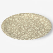 エレガントヴィンテージフランスのベージュ花柄 ペーパープレート (アングル)