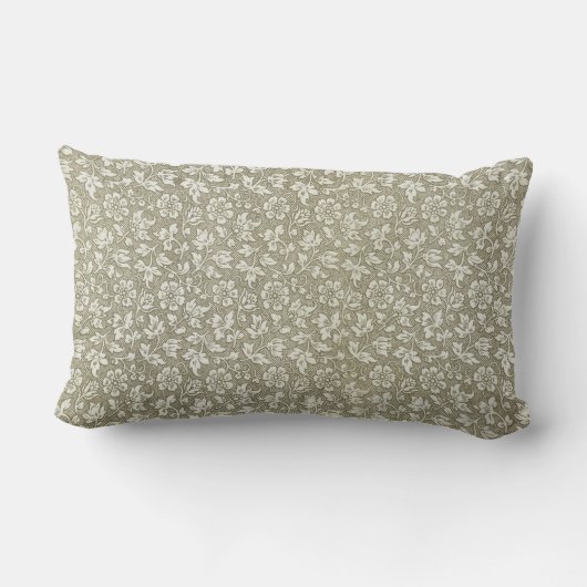 エレガントヴィンテージフランスのベージュ花柄 ランバークッション (裏面)