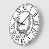 エレガントヴィンテージフランスのリースのパーソナライズ ラージ壁時計 (傾斜)