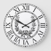 エレガントヴィンテージフランスのリースのパーソナライズ ラージ壁時計 (正面)