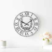 エレガントヴィンテージフランスのリースのパーソナライズ ラージ壁時計 (ホーム)