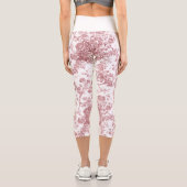 エレガントヴィンテージフランスの刻みフローラトイルピンク カプリレギンス (裏面)