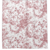 エレガントヴィンテージフランスの刻みフローラトイルピンク シャワーカーテン (正面)