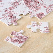 エレガントヴィンテージフランスの刻みフローラトイルピンク ジグソーパズル (側面)