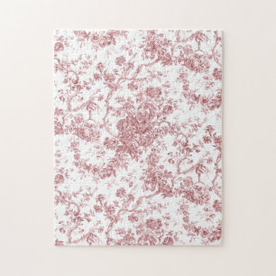 エレガントヴィンテージフランスの刻みフローラトイルピンク ジグソーパズル