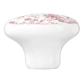 エレガントヴィンテージフランスの刻みフローラトイルピンク セラミックノブ (側面)