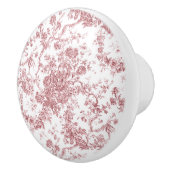 エレガントヴィンテージフランスの刻みフローラトイルピンク セラミックノブ (右)