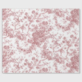 エレガントヴィンテージフランスの刻みフローラトイルピンク ラッピングペーパー (フラット)