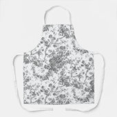 エレガントヴィンテージフランスの刻版フローラトイルグレー エプロン (正面)