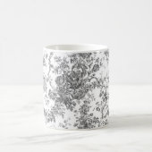 エレガントヴィンテージフランスの刻版フローラトイルグレー コーヒーマグカップ (中央)