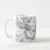 エレガントヴィンテージフランスの刻版フローラトイルグレー コーヒーマグカップ (左)