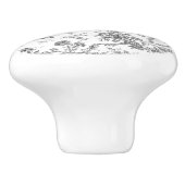 エレガントヴィンテージフランスの刻版フローラトイルグレー セラミックノブ (側面)