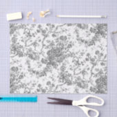 エレガントヴィンテージフランスの刻版フローラトイルグレー 薄葉紙 (クラフト)