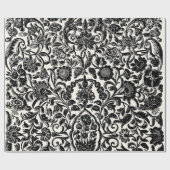 エレガントヴィンテージフランスの彫刻フローラトイルブラック ラッピングペーパー (フラット)