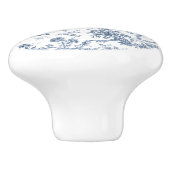 エレガントヴィンテージフランスの彫刻フローラトイルブルー セラミックノブ (側面)