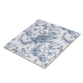 エレガントヴィンテージフランスの彫刻フローラトイルブルー タイル (側面)