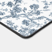 エレガントヴィンテージフランスの彫刻フローラトイルブルー デスクマット (コーナー)