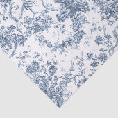 エレガントヴィンテージフランスの彫刻フローラトイルブルー 薄葉紙 (詳細)