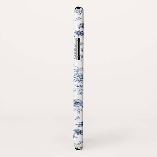 エレガントヴィンテージフランスの彫刻フローラトイルブルー Case-Mate iPhoneケース (裏面/右)