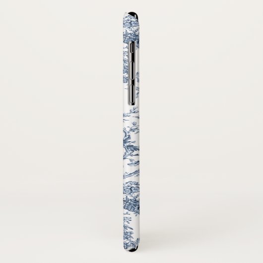 エレガントヴィンテージフランスの彫刻フローラトイルブルー Case-Mate iPhoneケース (裏面/左)