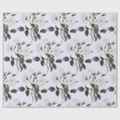 エレガントヴィンテージフランスの彫刻フローラ青  ラッピングペーパー (フラット)