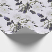 エレガントヴィンテージフランスの彫刻フローラ青  ラッピングペーパー (角)