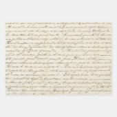 エレガントヴィンテージフランスの手書き文字スクリプト ラッピングペーパーシート (正面3)