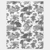 エレガントヴィンテージフランスの白黒 フリースブランケット (正面)