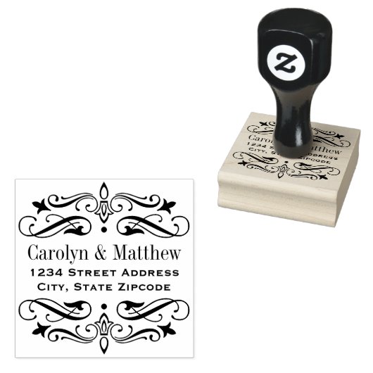 エレガントヴィンテージフラ結婚リッシュ差出人住所 ラバースタンプ (押印)