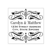 エレガントヴィンテージフラ結婚リッシュ差出人住所 ラバースタンプ (インプリント)