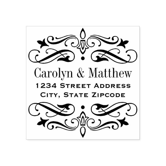 エレガントヴィンテージフラ結婚リッシュ差出人住所 ラバースタンプ (インプリント)