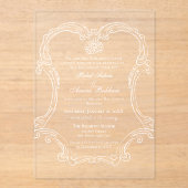 エレガントヴィンテージフレームゴールデン結婚イスラム アクリル招待状 (正面)