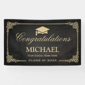 エレガントヴィンテージフレーム卒業パーティー 横断幕 (横)