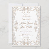 エレガントヴィンテージフレーム結婚式招待状 招待状 (正面)