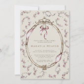 エレガントヴィンテージフローラアンティークフレームブライダルシャワー 招待状 (正面)