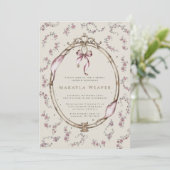 エレガントヴィンテージフローラアンティークフレームブライダルシャワー 招待状 (スタンド正面)