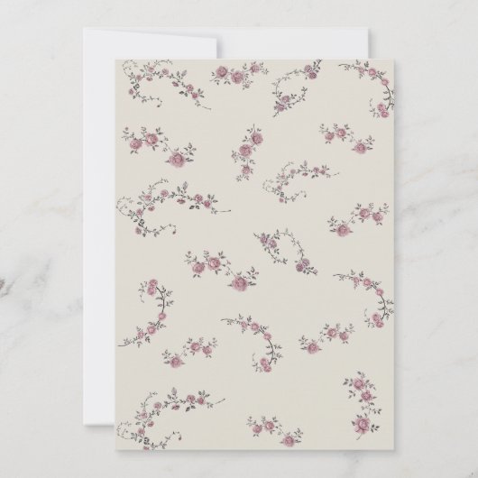 エレガントヴィンテージフローラアンティークフレームブライダルシャワー 招待状 (裏面)